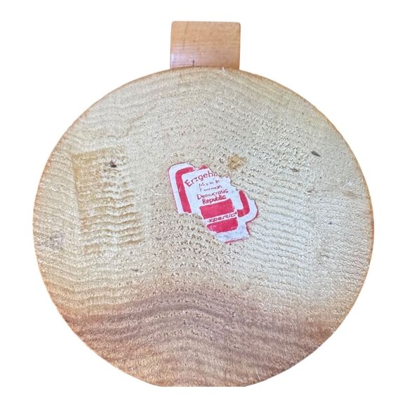 Vtg Erzgebirge Wooden Nutcracker White Fur Accent Brown Uniform Germany 7.5 in - Picture 6 of 7